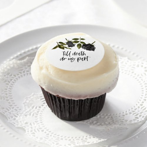 White Gothic Halloween Botanical Bridal Shower Edible Frosting Rounds