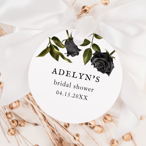 White Gothic Halloween Bridal Shower Favor Tags