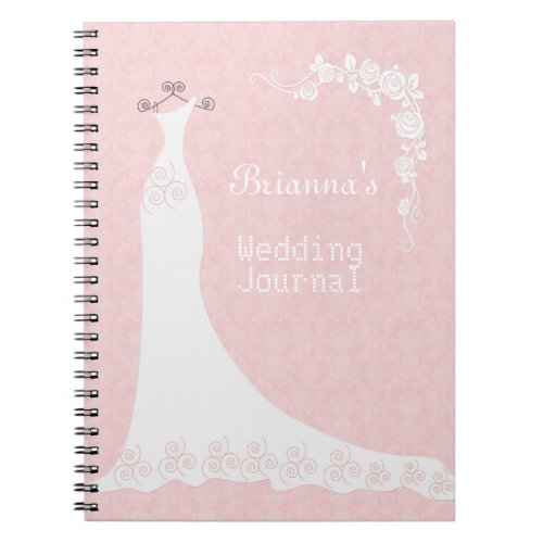 White gown on pink Wedding Planner Notebook