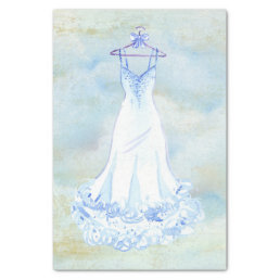 White Gown Watercolor Tissue Paper