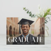 White Graduate | Modern Grad Photo 2024 Announcement (Standing Front)