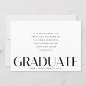 White Graduate | Modern Grad Photo 2024 Announcement (Back)