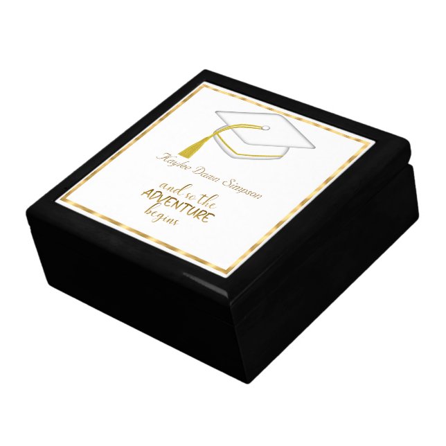 White Graduation Cap  Gift Box (Side)