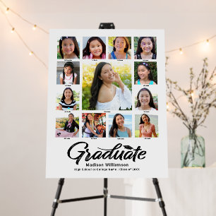 White Graduation K–12 Photo Collage Black Script Foam Board