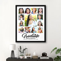White Graduation K–12 Photo Collage Black Script