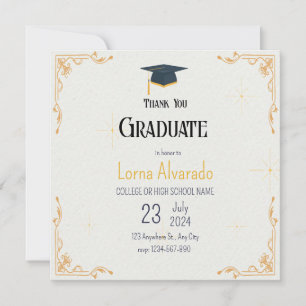 White Graduation Save the Date Card