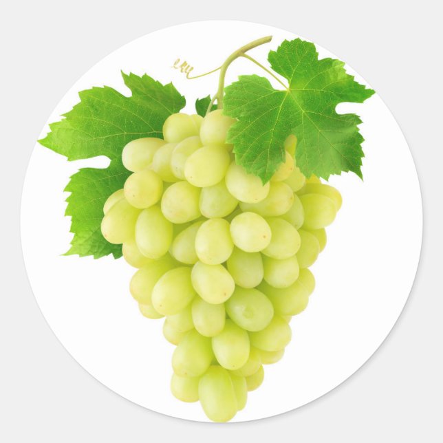 White grape classic round sticker (Front)