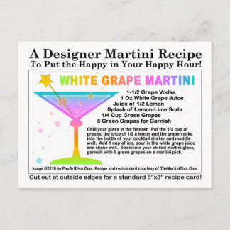 White Grape Martini Recipe Postcard