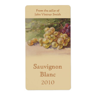 White grape wine bottle label