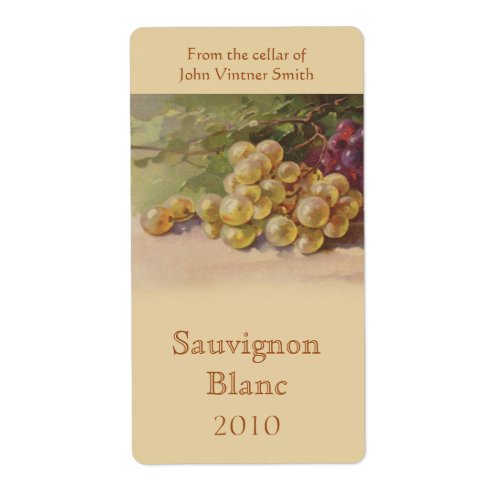 White grape wine bottle label