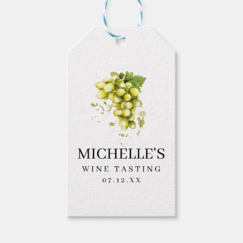 White Grape Wine Tasting Gift Tags
