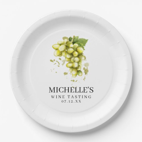 White Grape Wine Tasting Paper Plates