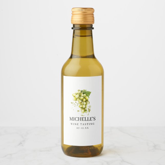 White Grape Wine Tasting Wine Label (Front)