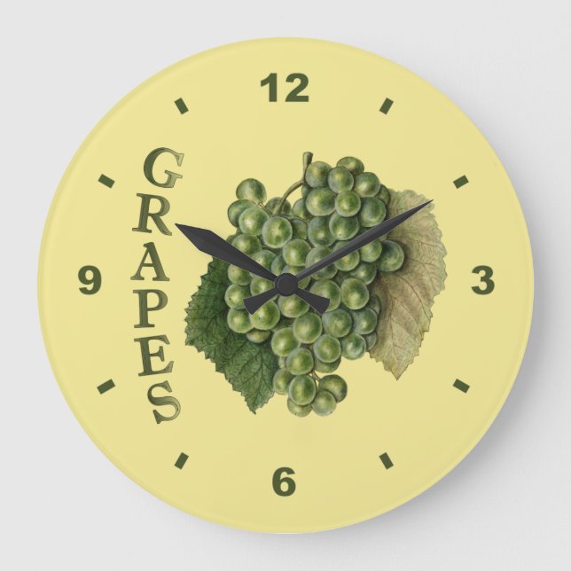 White Grapes ~Botanical Clock ~Kitchen ~Any Color~ (Front)