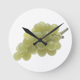 White Grapes Round Clock