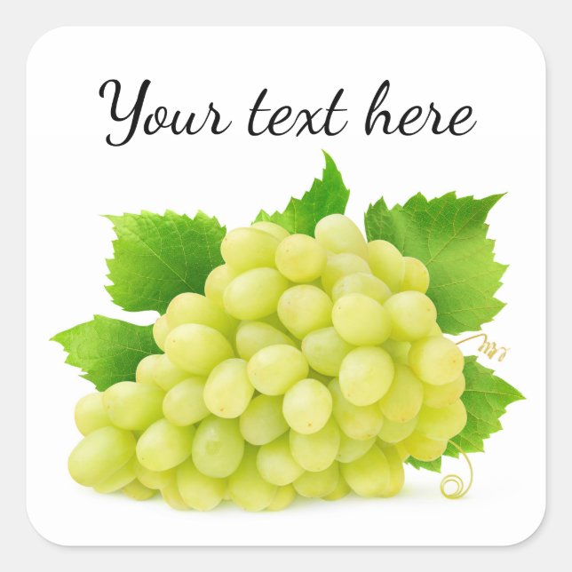 White grapes square sticker (Front)