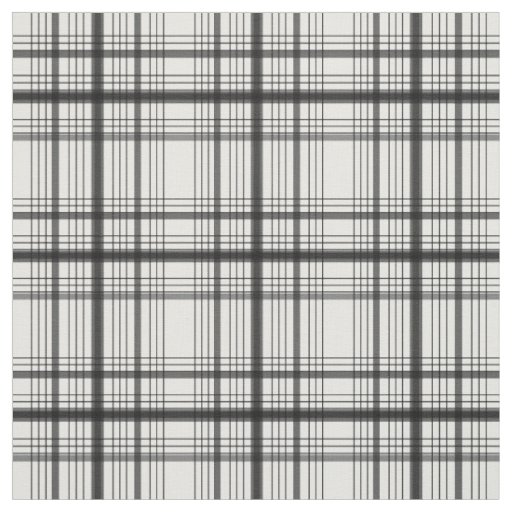 White Graphic Windowpane Plaid Check Fabric