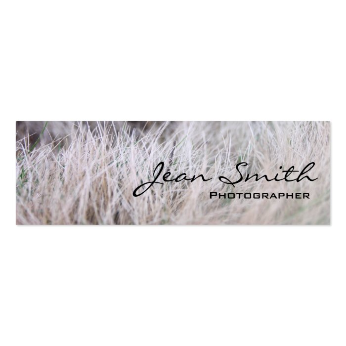 White Grass Field Photographer Mini Business Card