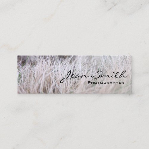 White Grass Field Photographer Mini Business Card