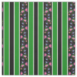 White, grass green/folk flowers/stripe/black fabric