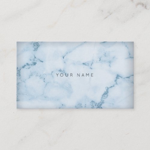 White Gray Aquatic Blue Marble Vip Business Card