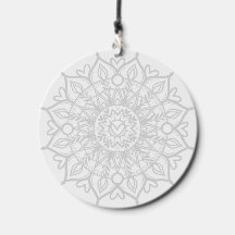 White Gray Art Design Mandala Garden