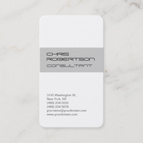 White Gray Attractive Charm Business Card