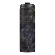 White Gray Black Gold Smoke Marble Thermal Tumbler