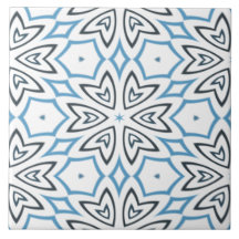 White, Gray & Blue Geometric Snowflake
