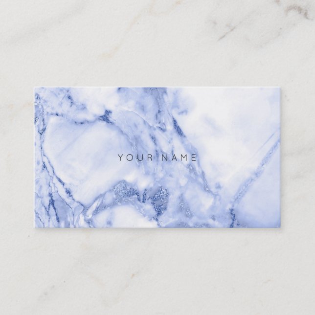 White Gray Blue Navy Marble Vip Business Card (Front)