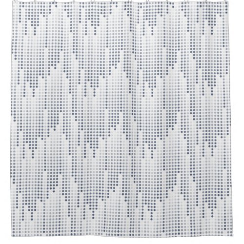 White Gray Blue polka dots matrix Shower Curtain