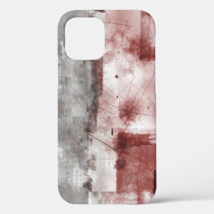White Gray Burgundy Rustic Modern Abstract Nr56 iPhone 12 Case