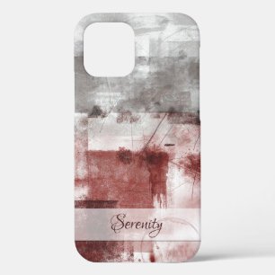 White Gray Burgundy Rustic Modern Abstract Nr56 iPhone 12 Case