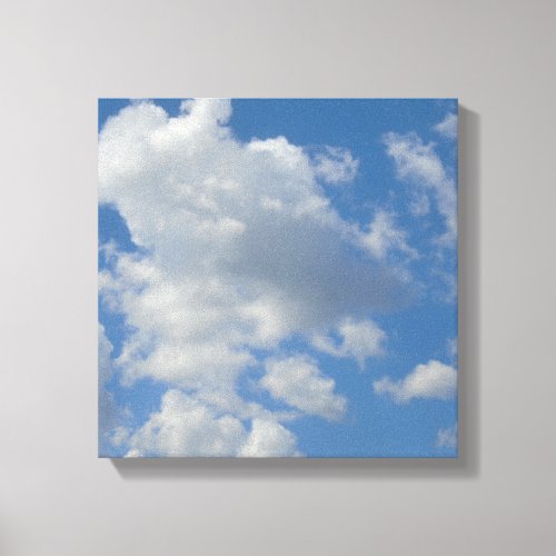 WhiteGray Clouds and Blue Sky Canvas Print