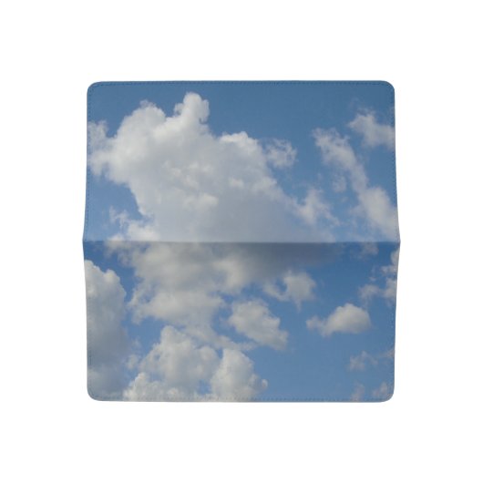 White/Gray Clouds and Blue Sky Checkbook Cover (Open)