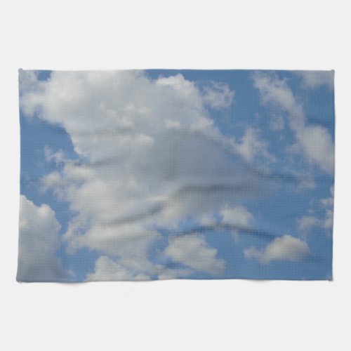 WhiteGray Clouds and Blue Sky Kitchen Towel