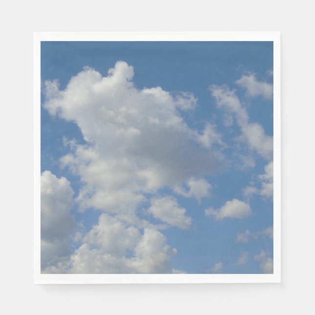 White/Gray Clouds and Blue Sky Napkin (Front)