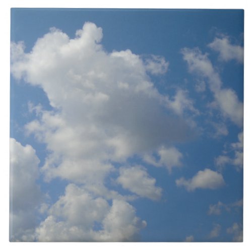WhiteGray Clouds and Blue Sky Photo Tile