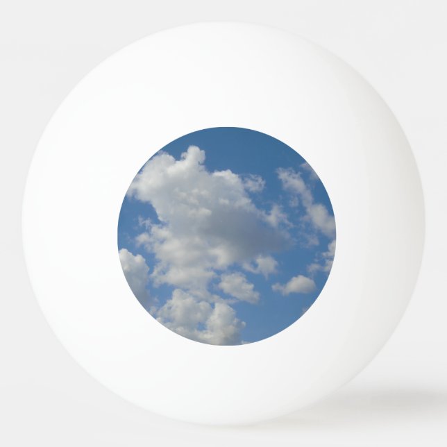 White/Gray Clouds and Blue Sky Ping-Pong Ball (Front)