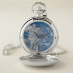 [ Thumbnail: White/Gray Clouds and Blue Sky Pocket Watch ]