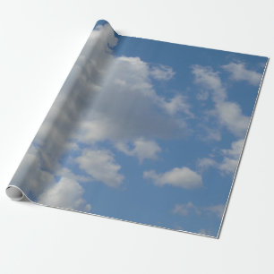 White/Gray Clouds and Blue Sky Wrapping Paper
