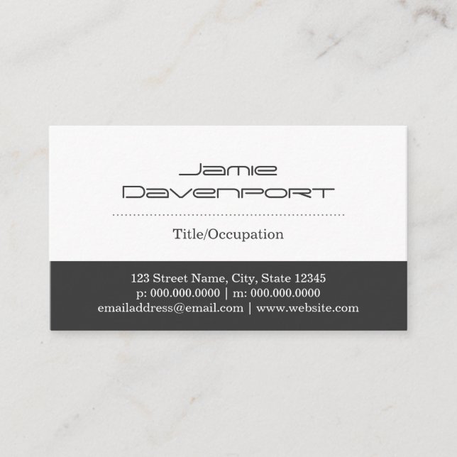 White & Gray Color Blocks Business Card (Front)