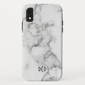 White & gray  faux marble iPhone XR case