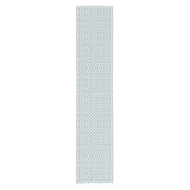 white gray geometric pattern art deco  short table runner (Front)