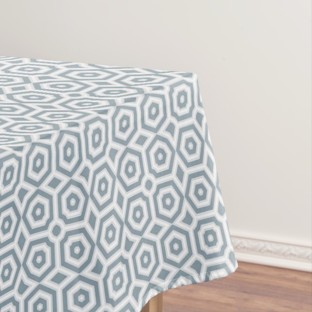 white gray geometric pattern art deco  tablecloth (In Situ)