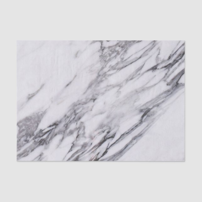 White & Gray Glitter Marble Texture Print Tissue Paper (Front)
