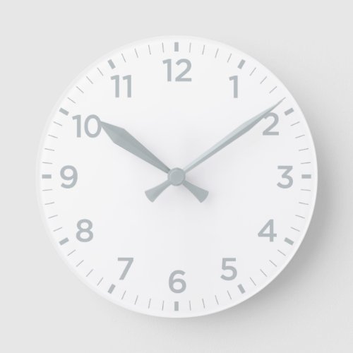 White Gray Gloss Minimalist Wall Clock