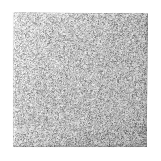 White Gray Granite Stone - Mosaic Dots Ceramic Tile (Front)