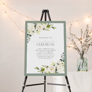 White Gray Green Floral Watercolor Unplugged Foam Board