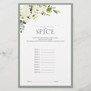 White Gray Green Watercolor Bridal Shower Game